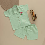 Mini Trendsetter: Boys Stylish Shirt and Shorts Set Boon Babies