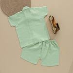 Mini Trendsetter: Boys Stylish Shirt and Shorts Set Boon Babies