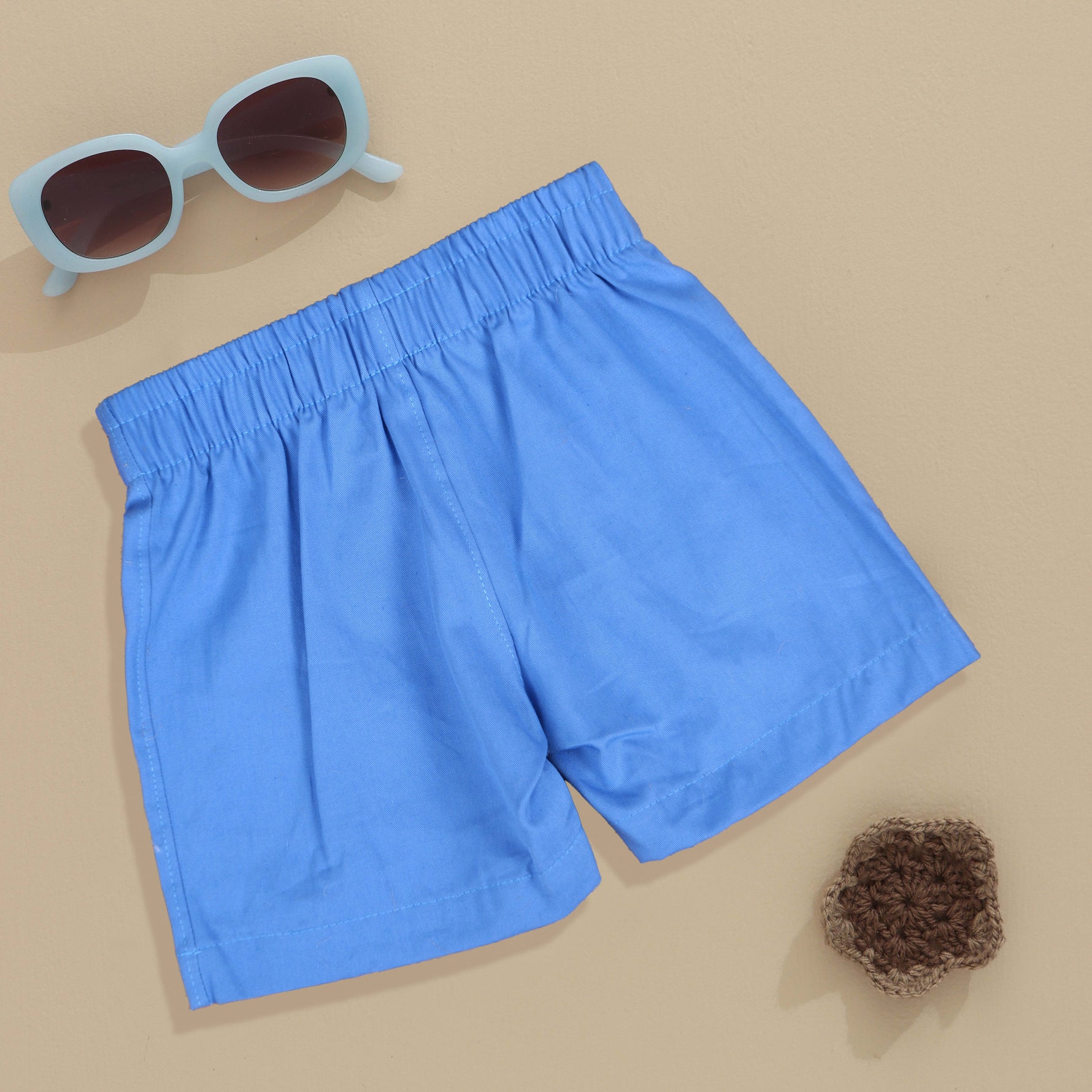 Relaxed Fit Solid Cotton Boys Shorts Boon Babies