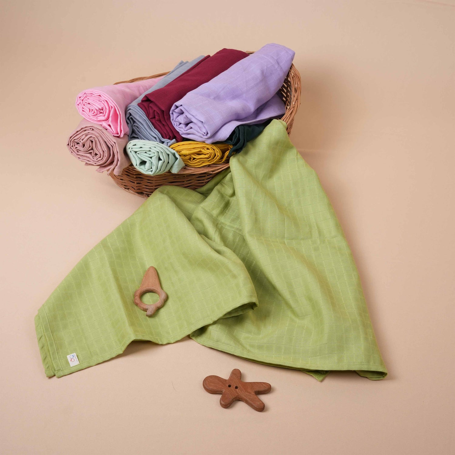 Mint Green Muslin Baby Swaddle – Ultra Soft & Breathable