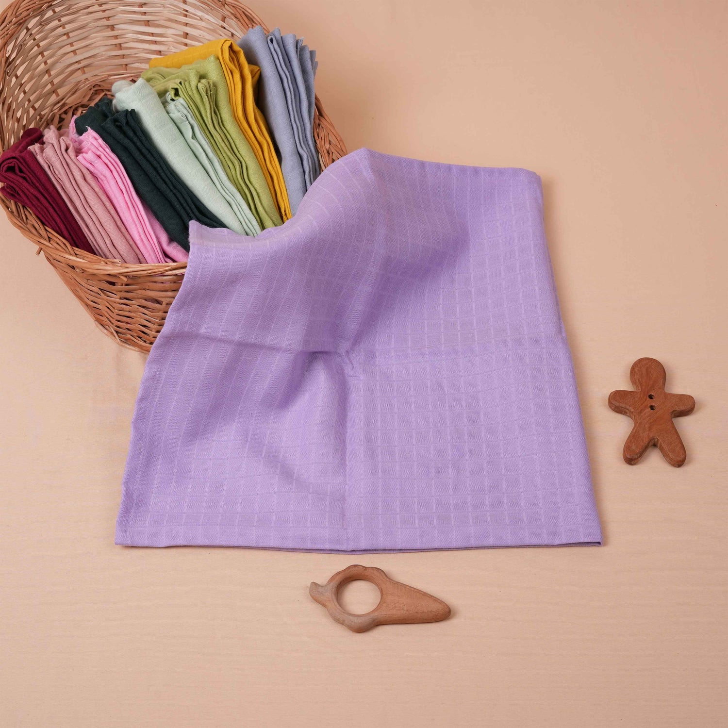 Soft Lavender Baby Towel Absorbent Muslin Fabric