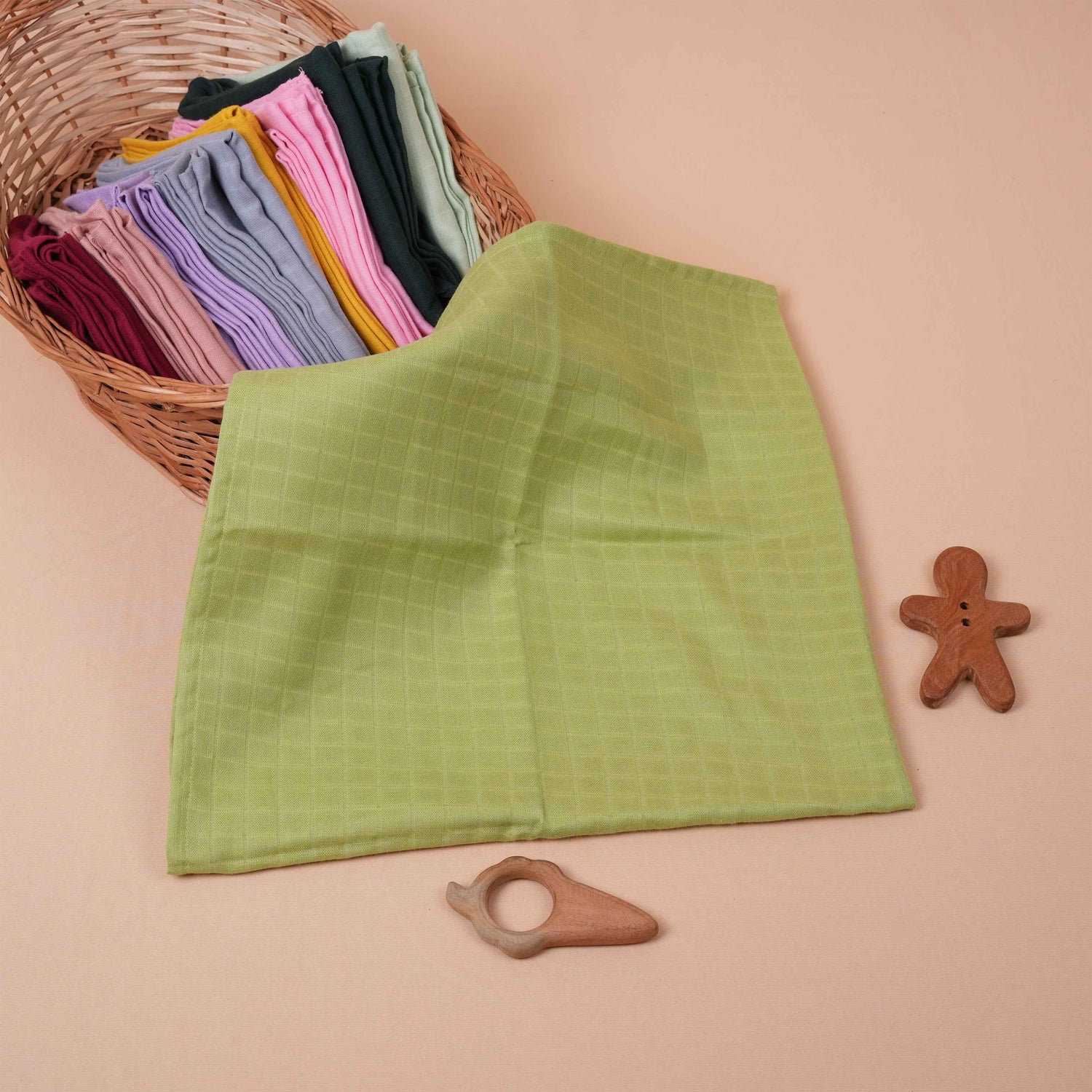 Soft & Breathable Mint Green Muslin Baby Towel
