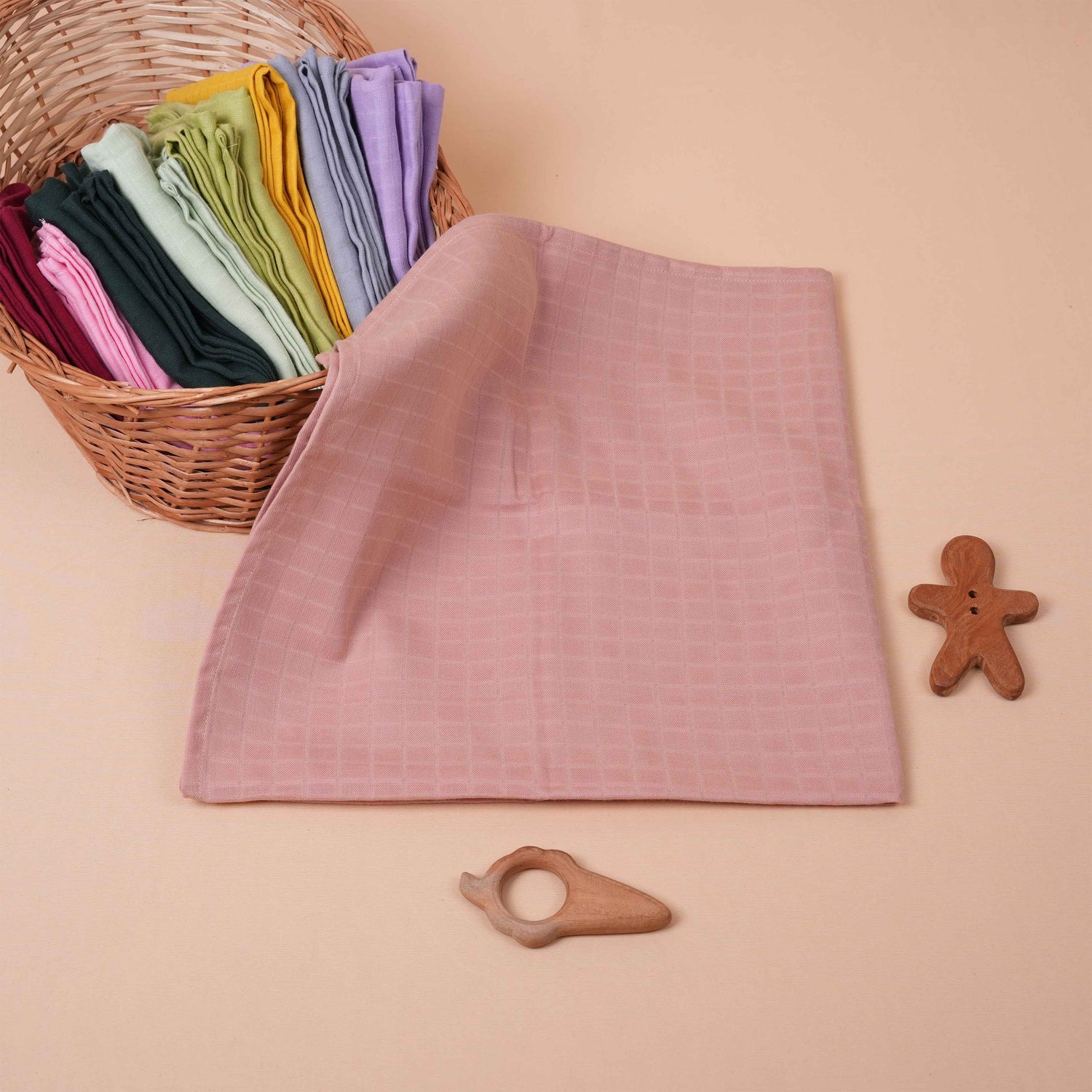 Soft & Gentle Peach Muslin Baby Towel