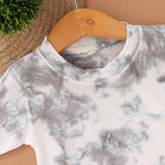 Stormy Skies: Grey Tie & Dye Kids T Shirt Boon Babies