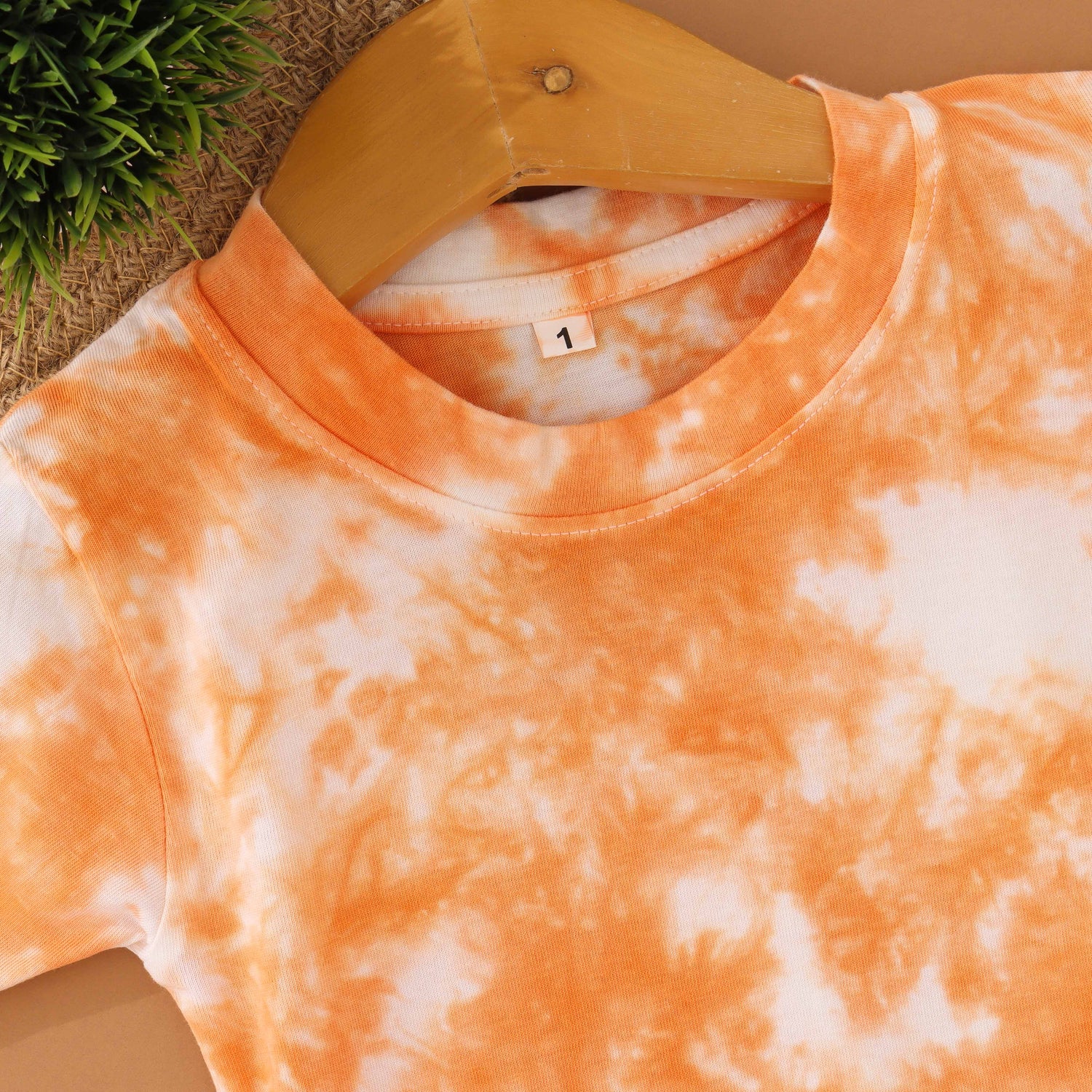 Tropical Burst: Orange Tie & Dye Kids T shirt Boon Babies