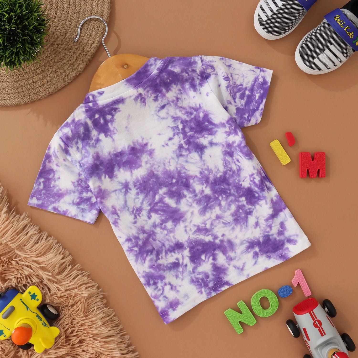 Lavender Swirl: Purple Tie & Dye Kids T shirt Boon Babies