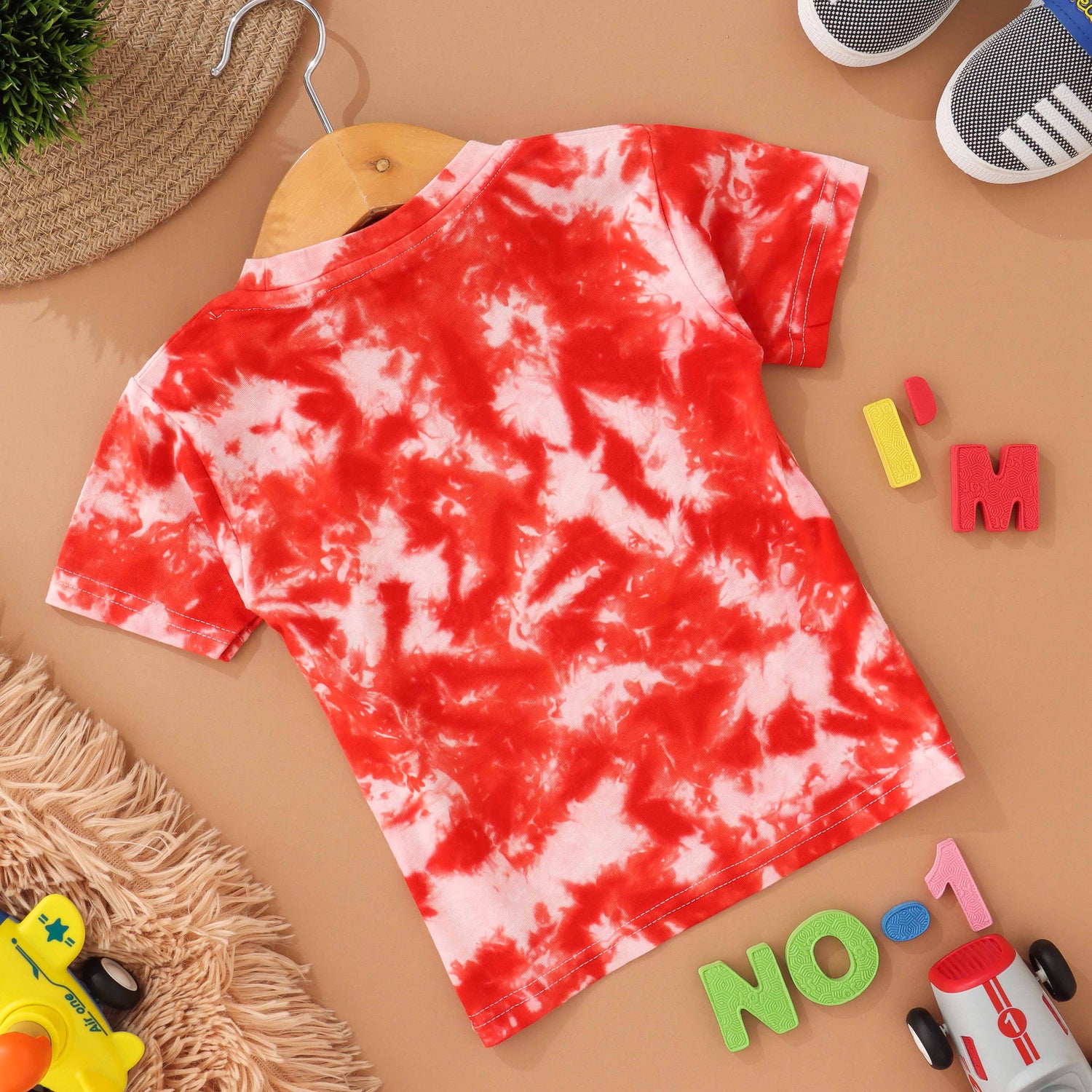 Cherry Burst: Red Tie & Dye Kids T shirt Boon Babies