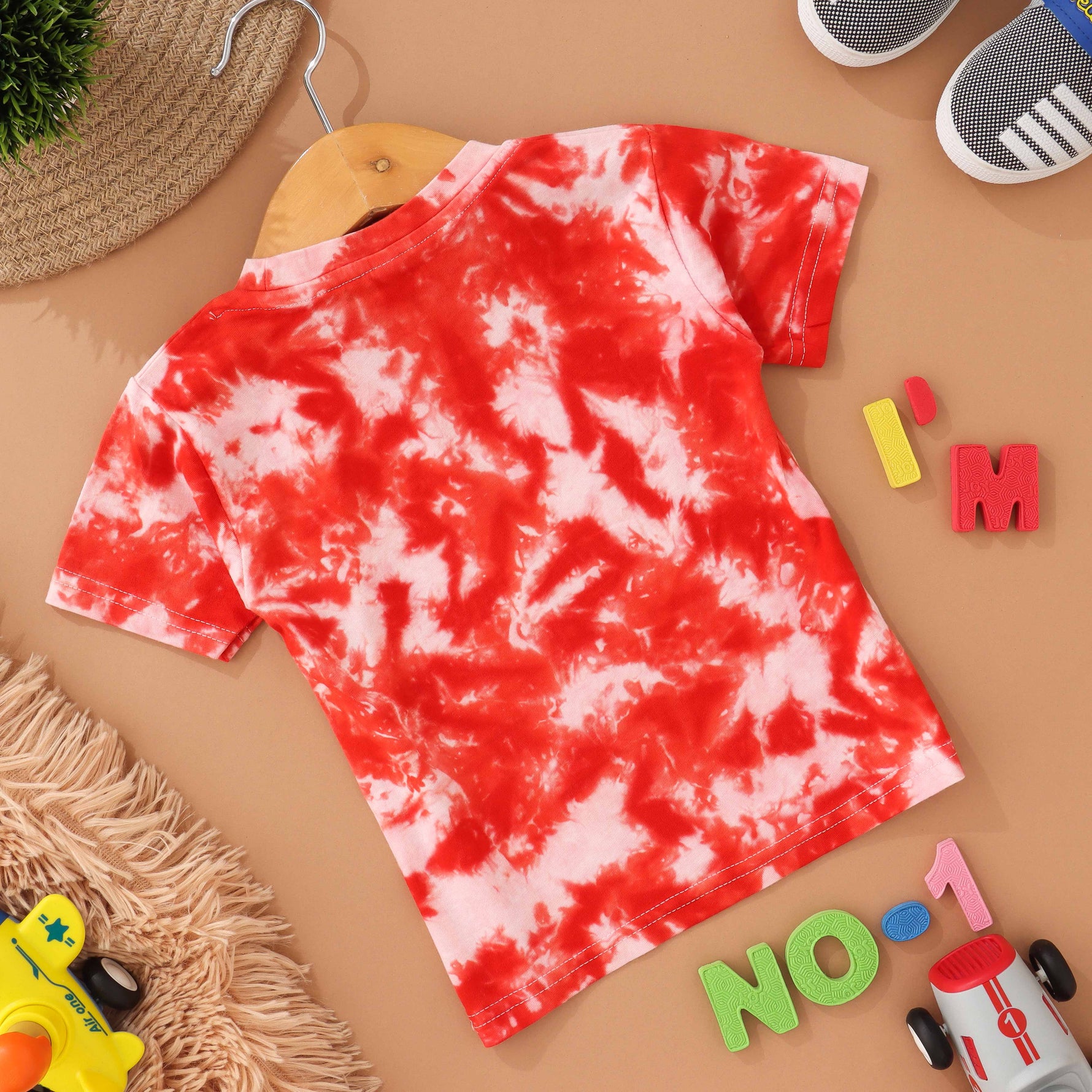 Cherry Burst: Red Tie & Dye Kids T shirt Boon Babies