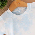 Cloud Burst: Light Blue Tie & Dye Kids T Shirt Boon Babies