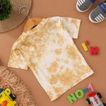Desert Bloom: Beige Tie & Dye Kids T shirt Boon Babies