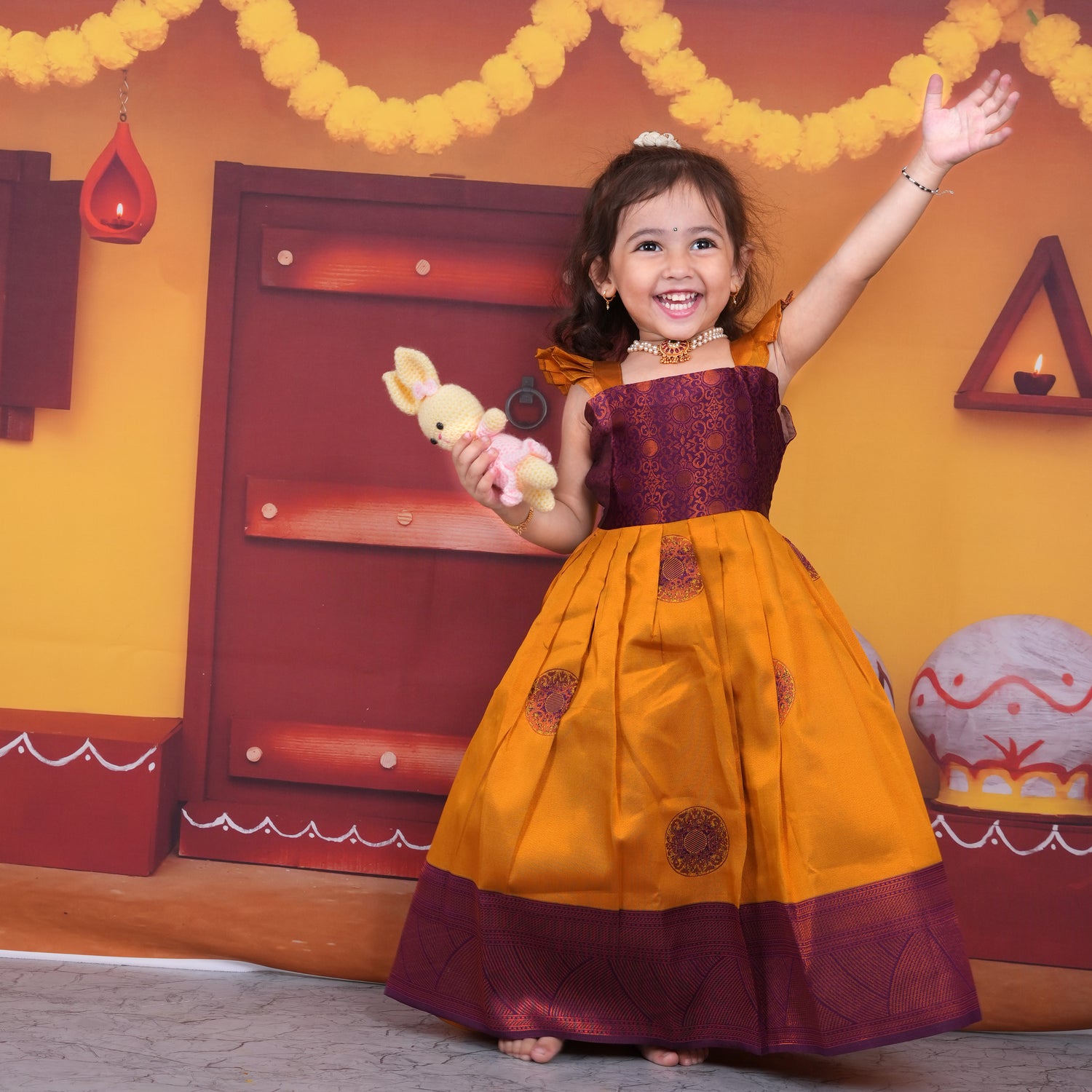 Traditional Silk Lehenga Set for Girls – Elegant Festive Wear