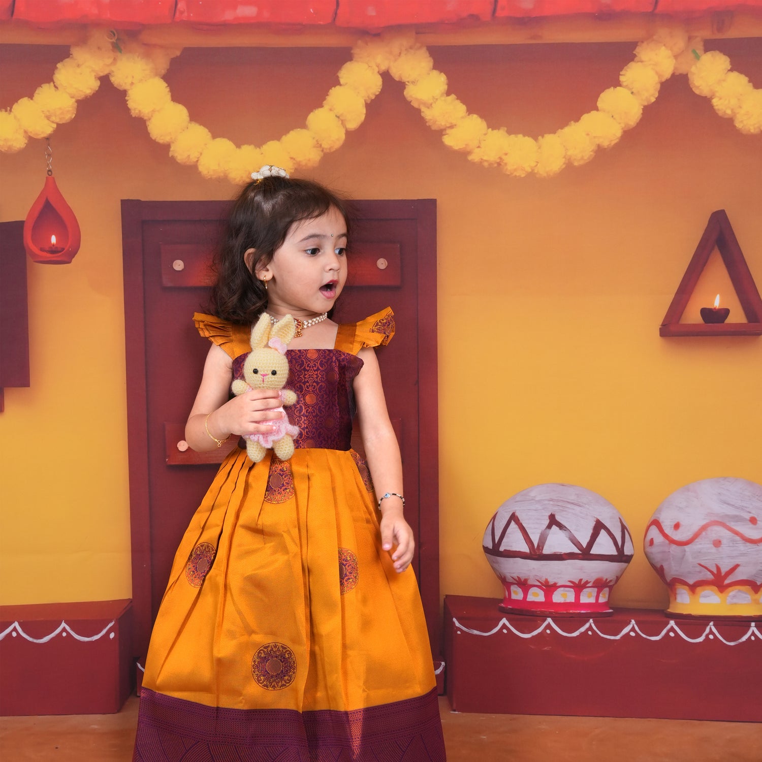 Traditional Silk Lehenga Set for Girls – Elegant Festive Wear