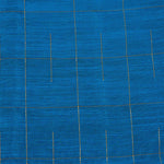 Boys festive outfit featuring a royal blue checked silk shirt and white dhoti with gold border – traditional South Indian attire by Boon Babies.
