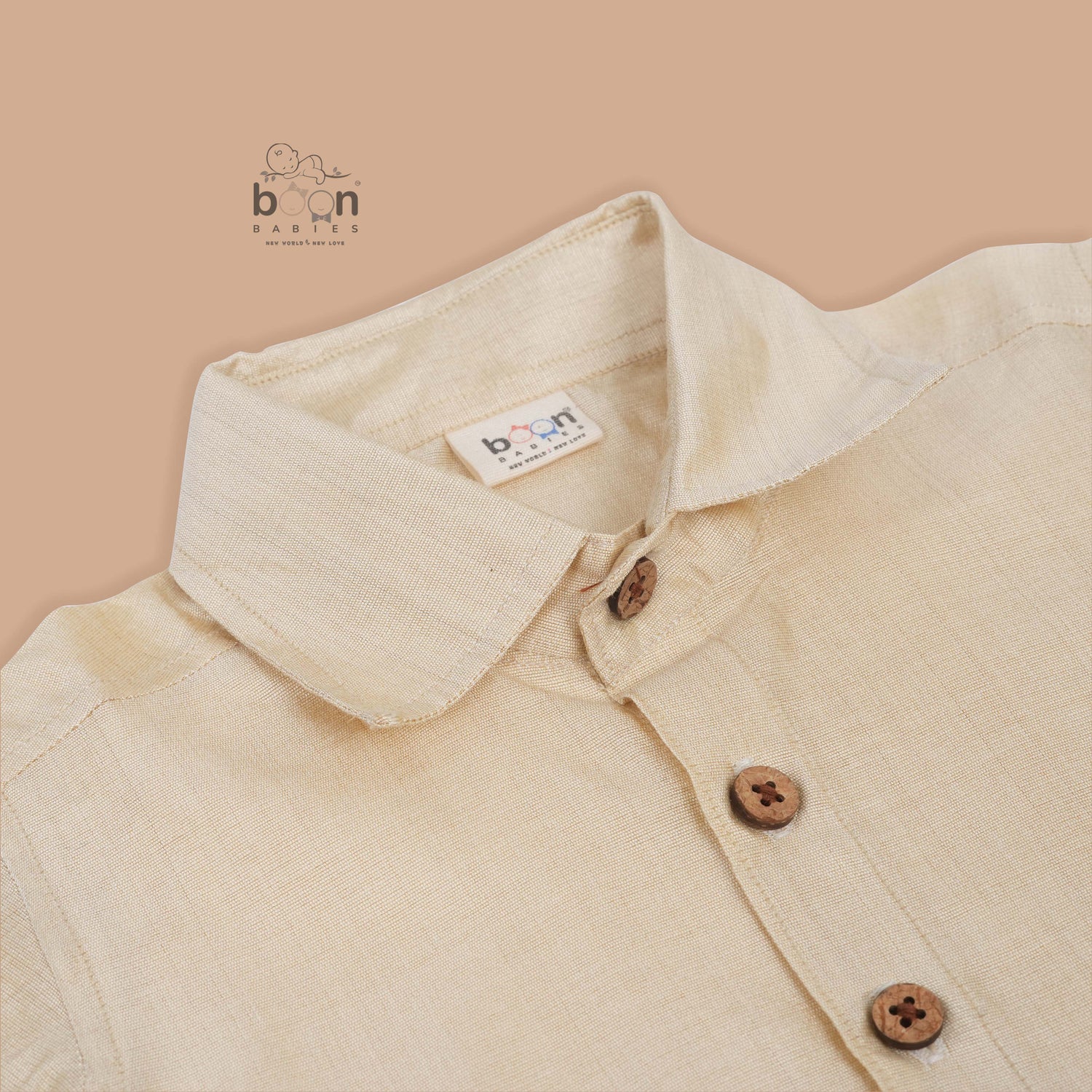 Traditional cream silk shirt & golden zari dhoti set for boys. Ages 6M–5Y. Perfect festive wear for Onam & celebrations.