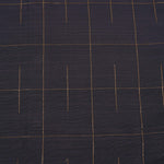 Boys ethnic silk shirt in navy with checked pattern paired with white and gold bordered dhoti, displayed flatlay style – festive wear from Boon Babies.
