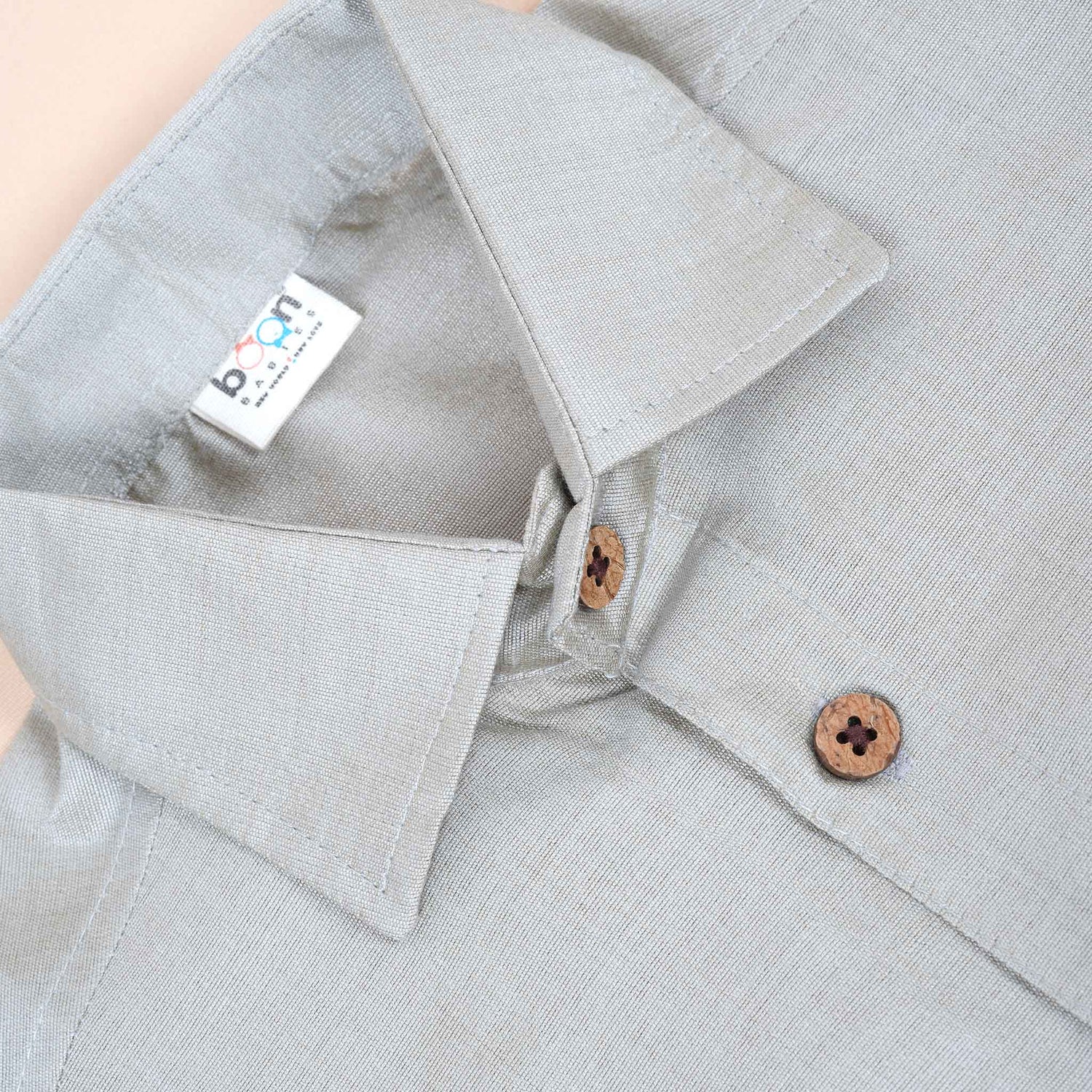 Grey Silk Shirt with Traditional Pattu Dhoti Set for Boys