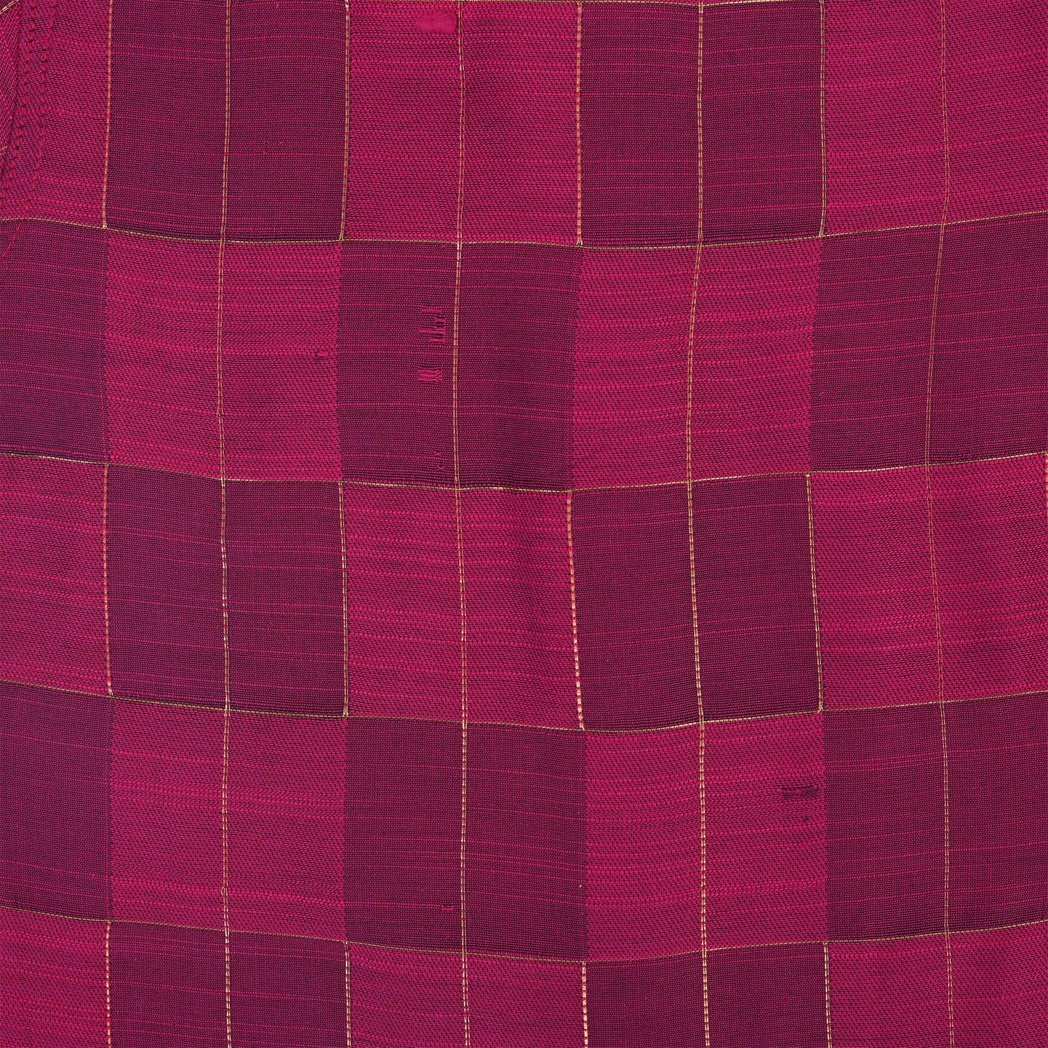 Magenta checked silk shirt with Chinese collar and white dhoti with gold border – boys festive ethnic outfit from Boon Babies.
