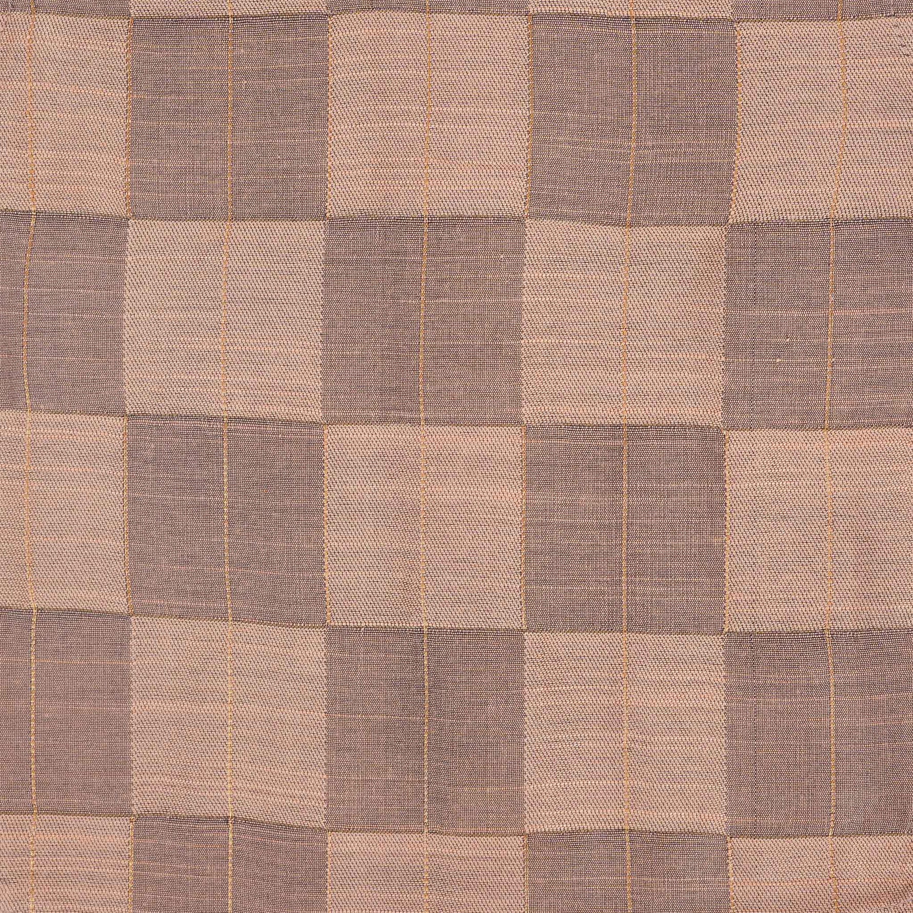 Peach checked silk Chinese collar shirt with white and gold bordered dhoti – boys traditional festive outfit from Boon Babies.
