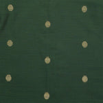 Elegant boys’ Dark green silk butta shirt & ivory dhoti with zari border. Festive & comfortable traditional wear for 6M–5Y.