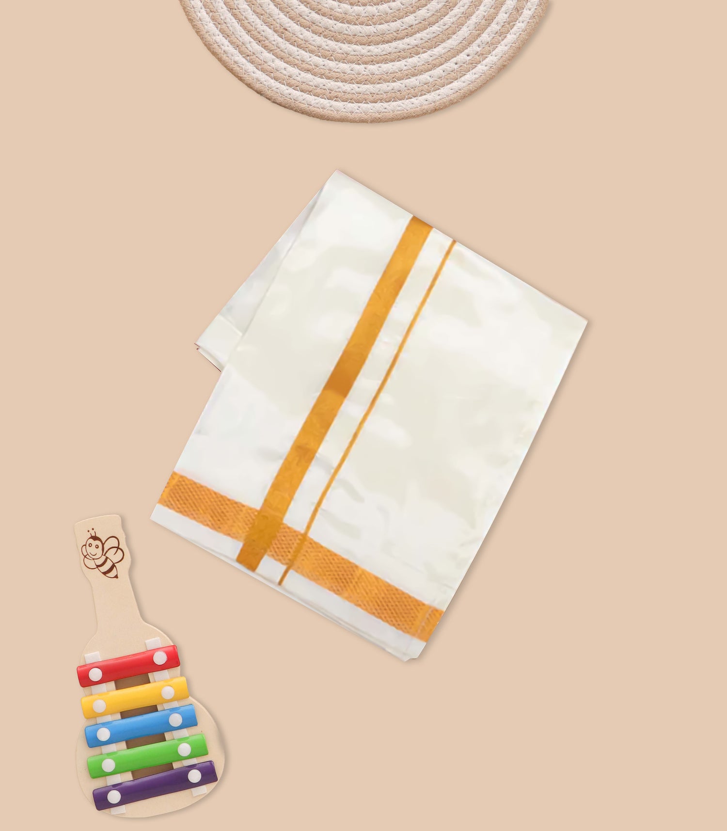 Boys Ethnic Drop Line Shirt & Dhoti Set – Festive Silk Wear