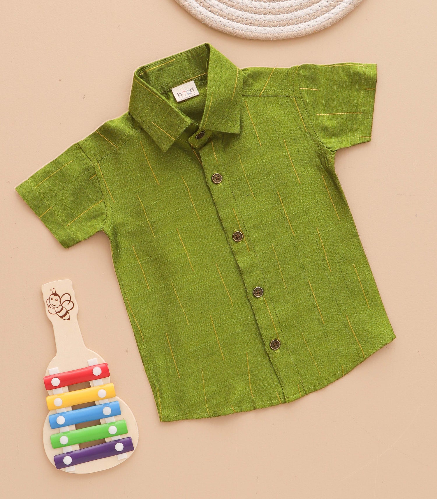 Boys Ethnic Drop Line Shirt & Dhoti Set – Silk Finish