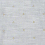 Boys’ traditional grey silk butta shirt with ivory dhoti & zari border. Elegant & comfortable festive wear for ages 6M–5Y.
