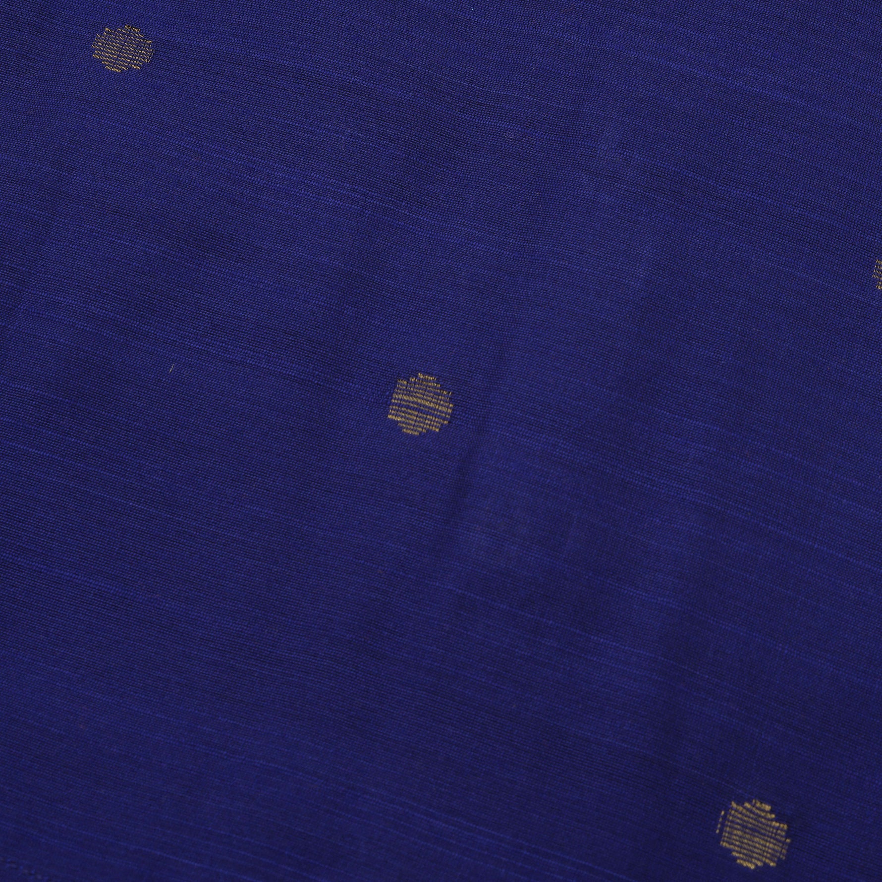 Royal Blue silk butta shirt with ivory dhoti & golden zari border. Traditional & festive outfit for boys aged 6M–5Y.