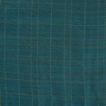 Elegant teal silk checkered shirt with golden-border dhoti — a premium, festive ethnic wear set for boys.