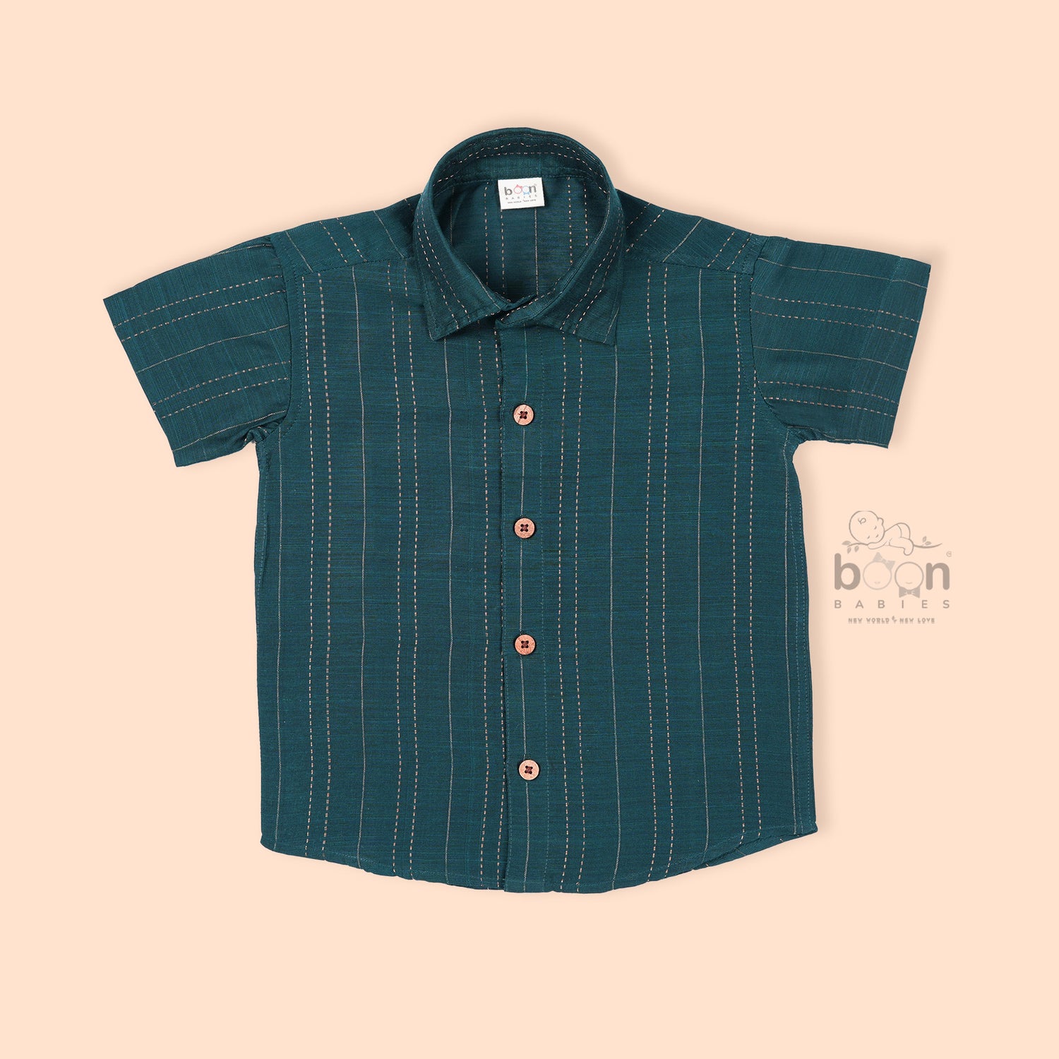 Deep Teal Silk Ethnic Shirt for Boys – Traditional Festive Dhoti Set