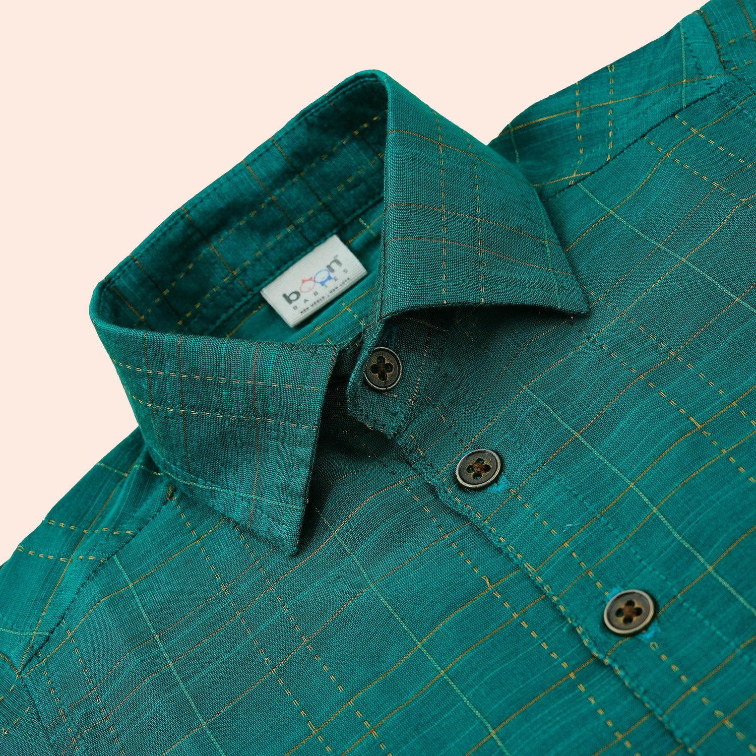 Premium Multi-Checked Silk Shirt & Dhoti Set for Boys