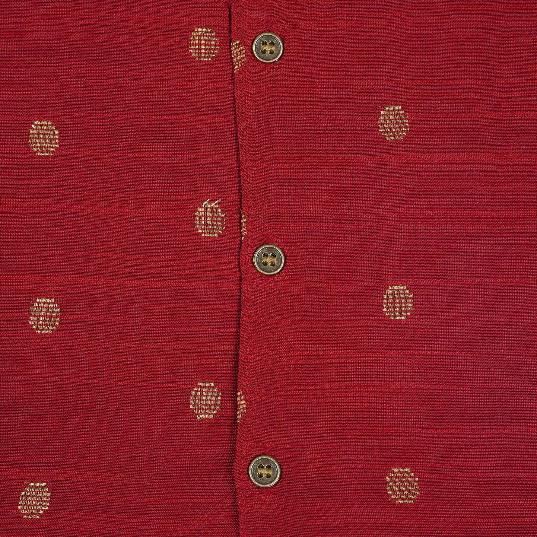 Bright red silk panjagajam set for boys aged 6M–3Y – vibrant, ethnic, and celebration-ready.