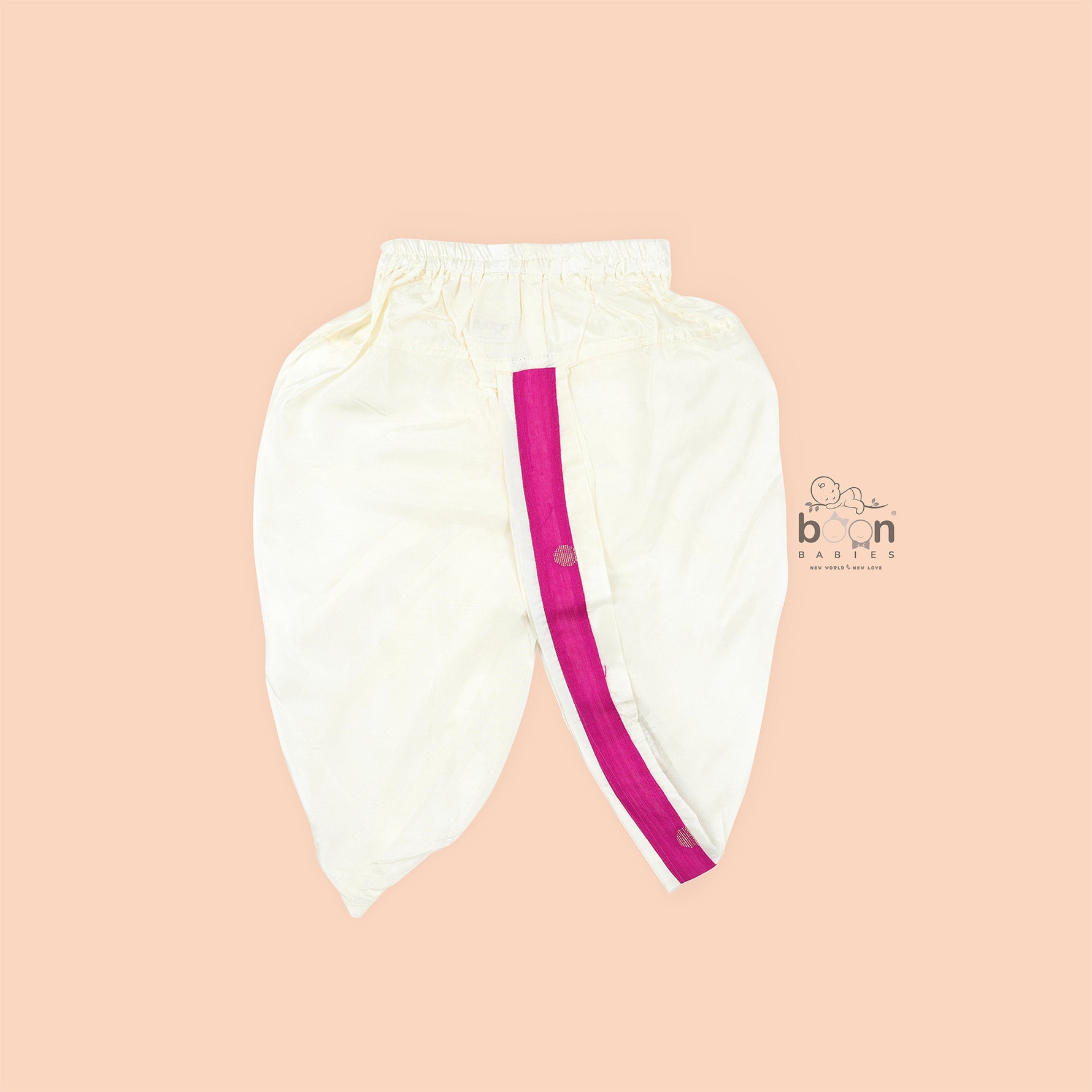 Magenta pink silk panjagajam set with gold butta for baby boys aged 6M–3Y. Traditional, festive, and full of charm – perfect for special days.