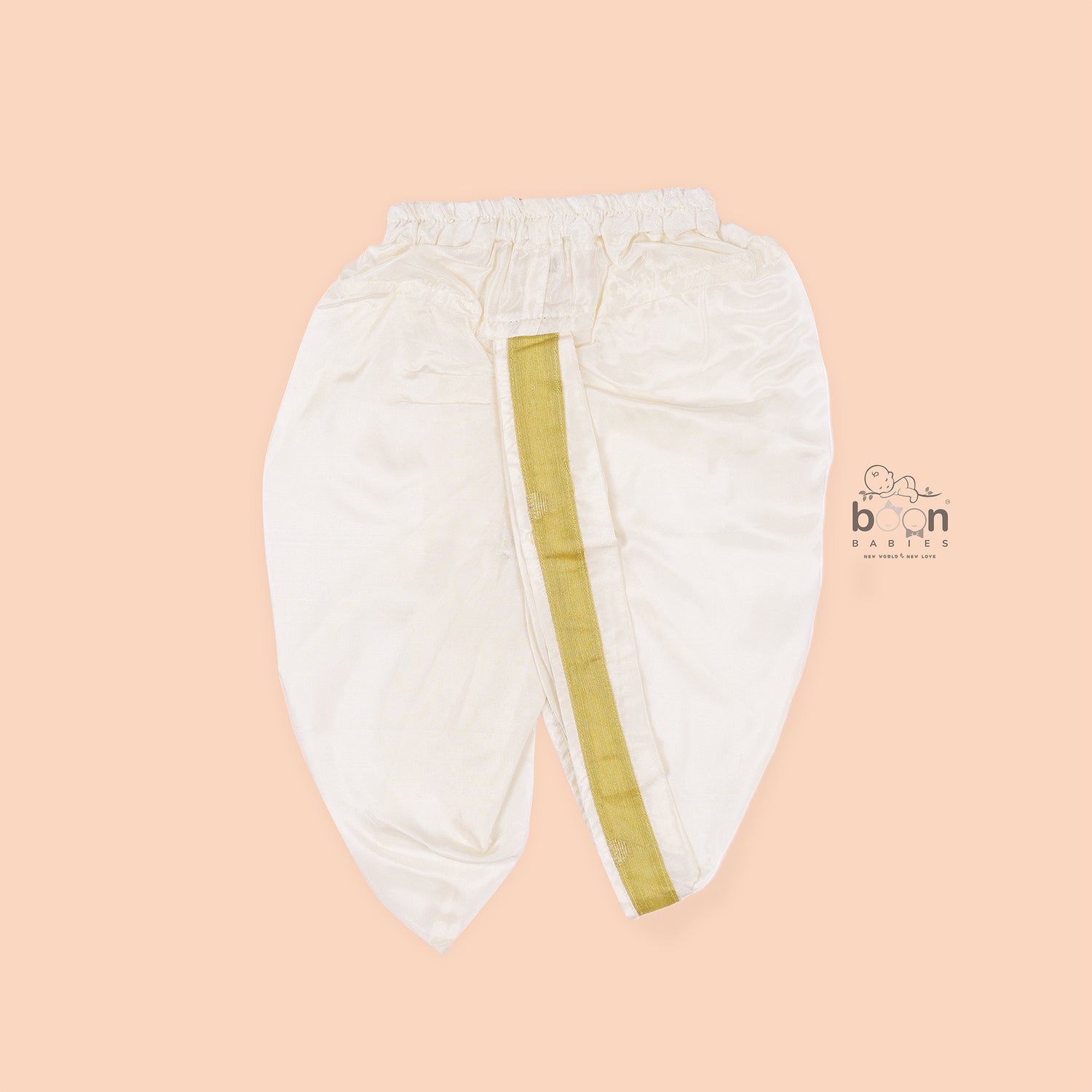 Elegant olive green silk panjagajam set for boys aged 6M–3Y – festive and soft for all-day celebration comfort.