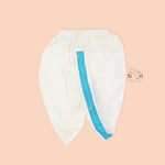 Classic silk Panjagajam set for baby boys in blue & white. Festive-ready comfort for ages 6M–3Y. Ideal for temple & ethnic occasions.