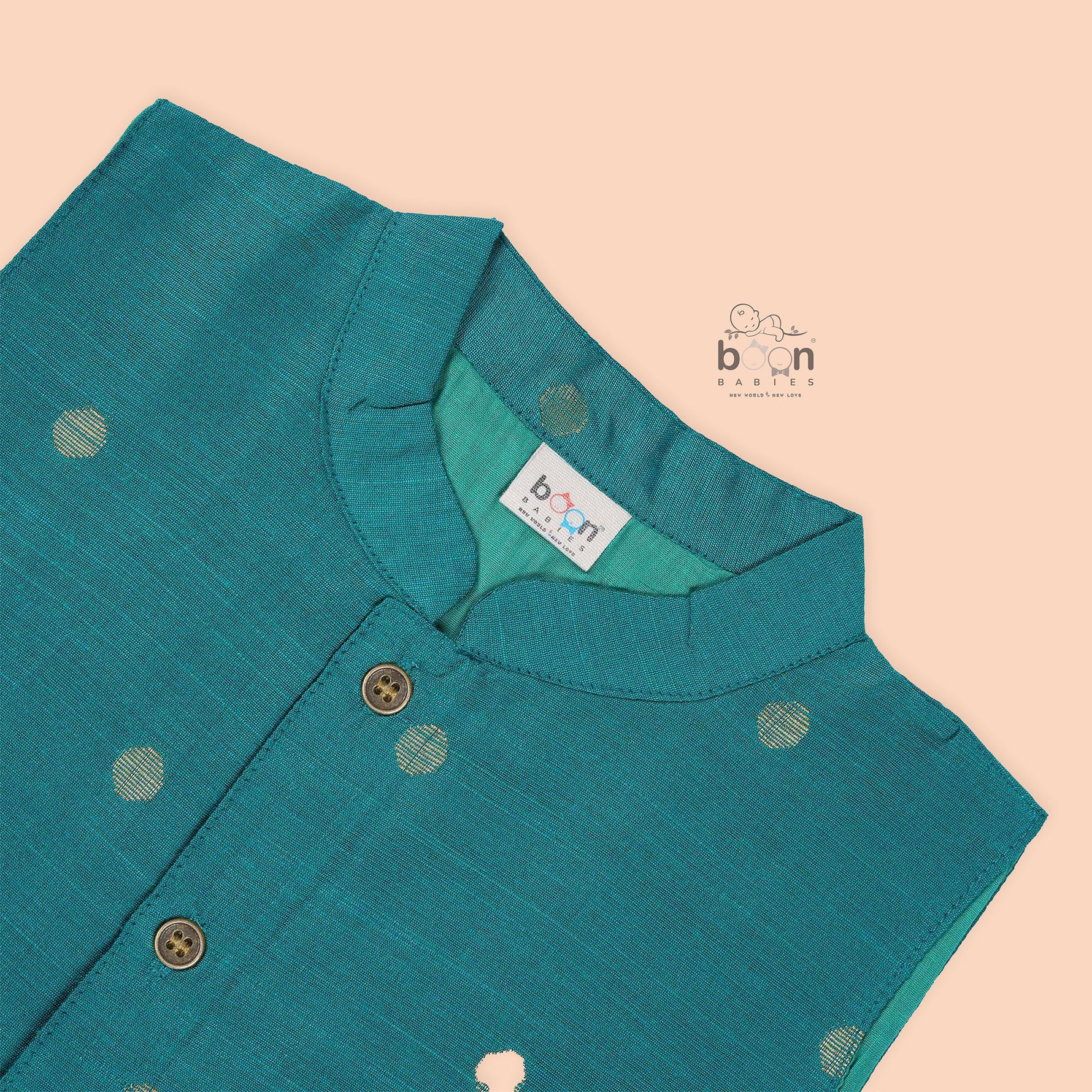 Teal blue silk panjagajam set for boys aged 6M to 3Y – stylish, festive, and baby-friendly. Perfect for every traditional celebration.