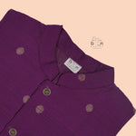 Wine silk panjagajam set for baby boys aged 6M–3Y – classic and royal for every celebration.