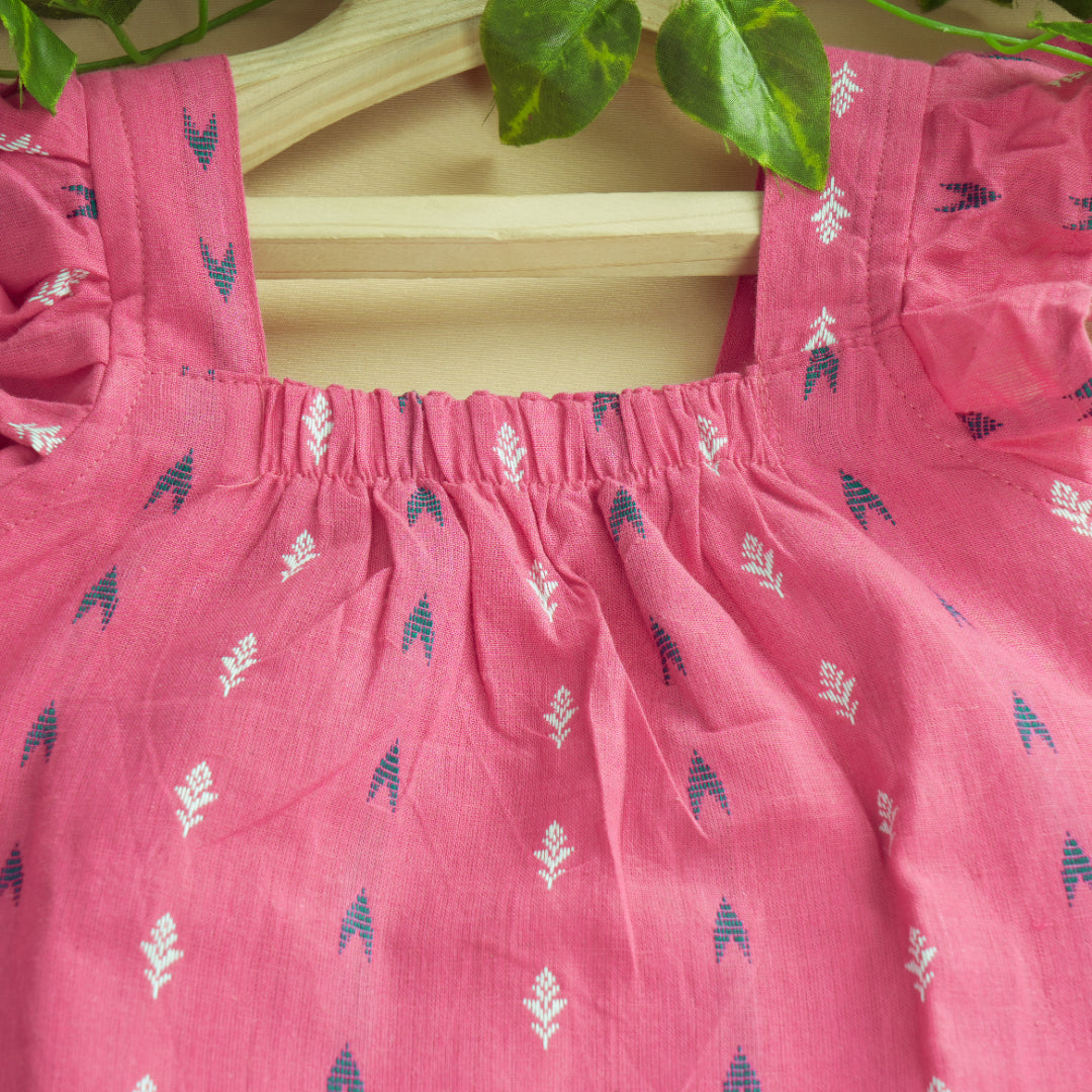 Girls Frill Top & Shorts Set – Premium South Cotton Print