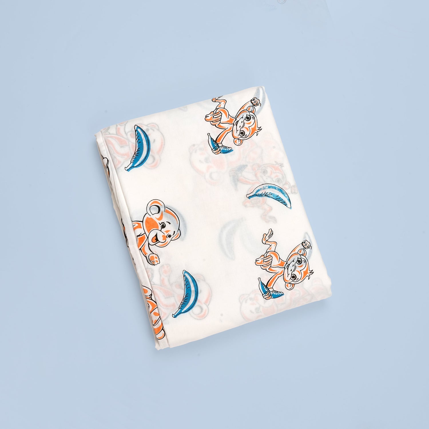 Playful Monkey-Print Baby Cotton Cradle