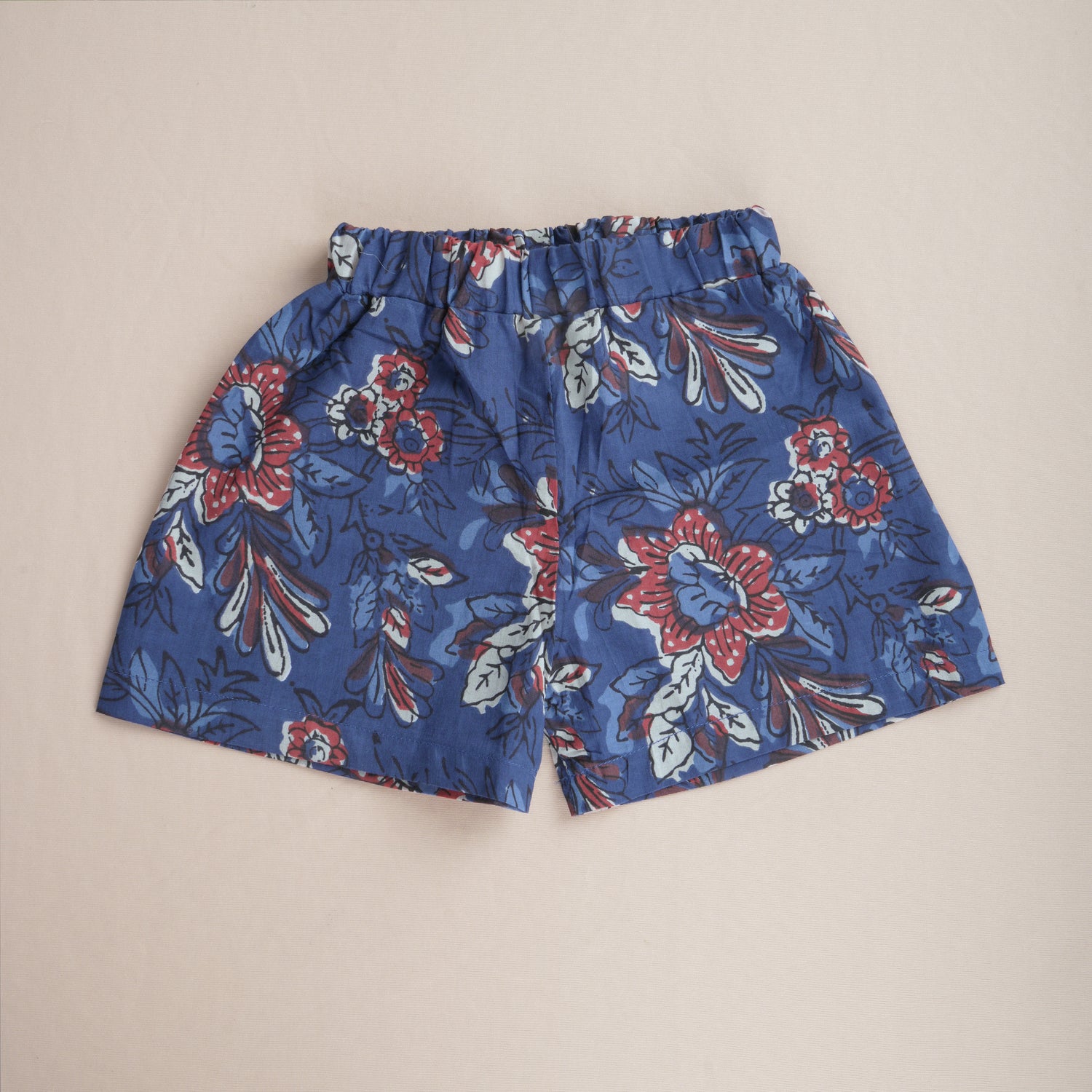 Girls Blue Printed Frill Top & Shorts Set