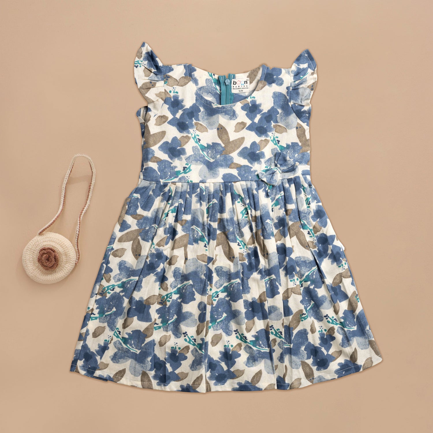 Blossoms of Blue: Summer Perfect Floral Dress for Girls