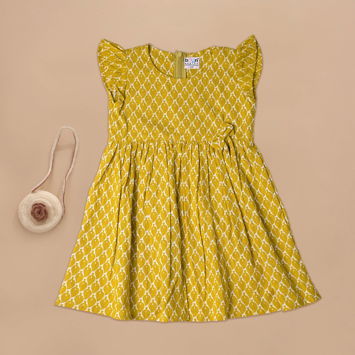 Sunshine Days:Yellow Patterned Frock for Girls