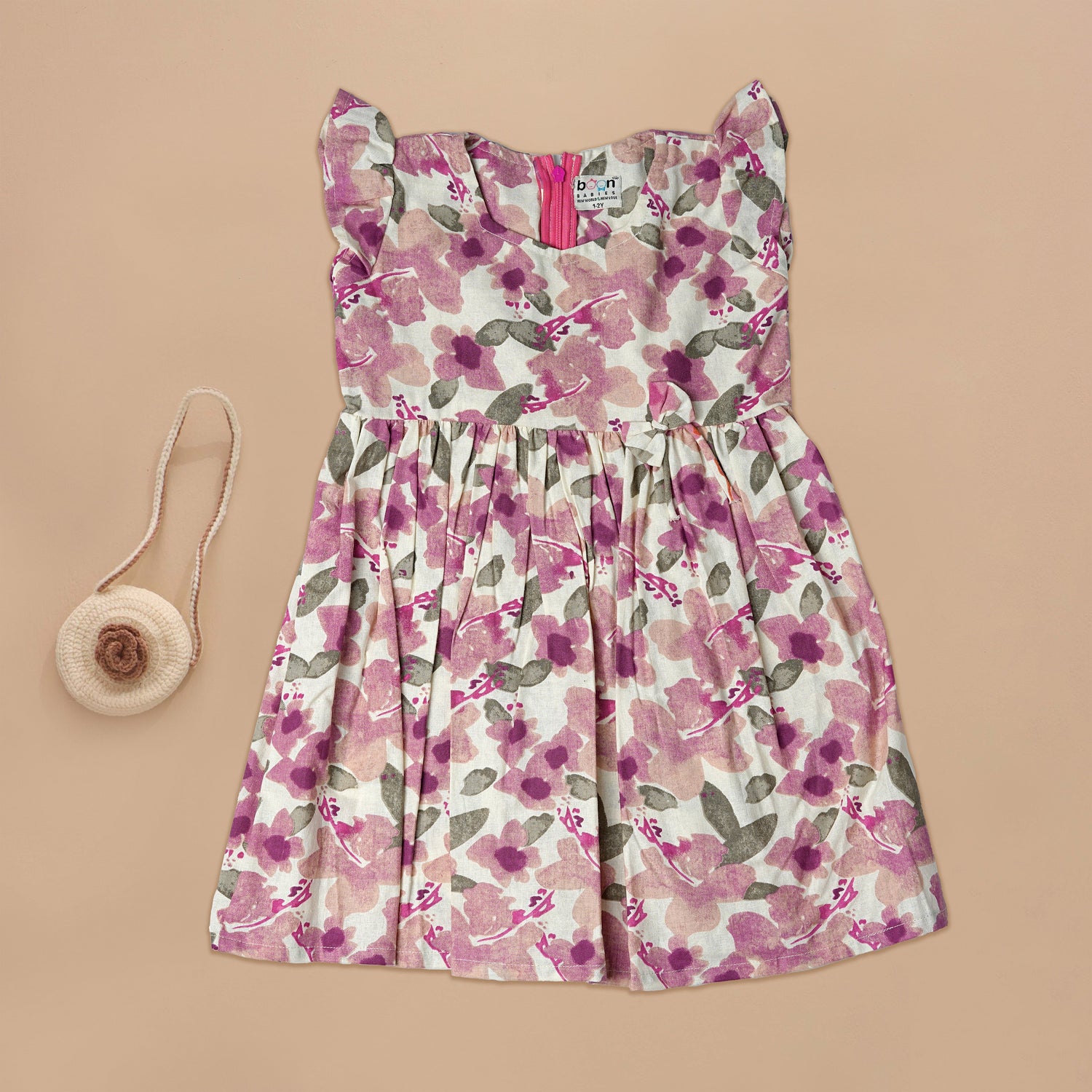 Nature's Hue: Elegant Floral Girls Frock