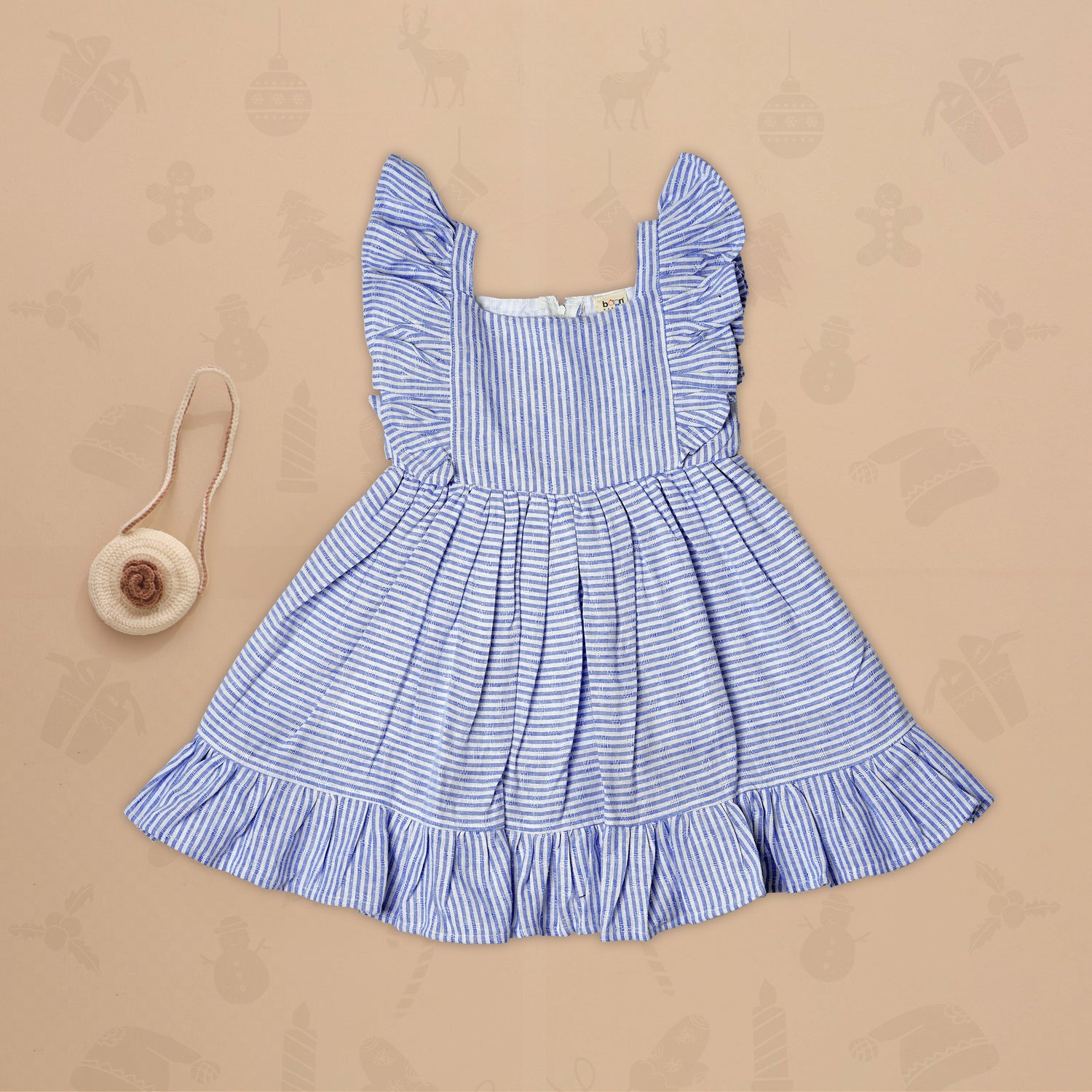 Crisp Nautical-Striped Frock for Little Ones