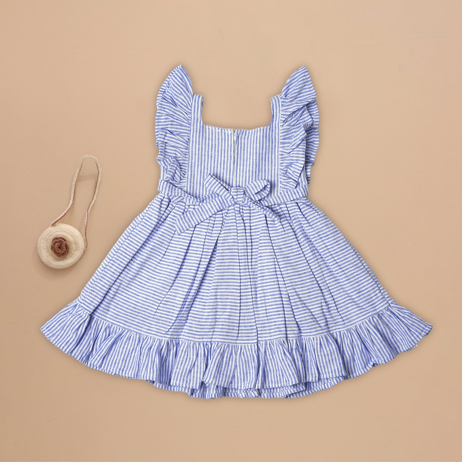 Crisp Nautical-Striped Frock for Little Ones